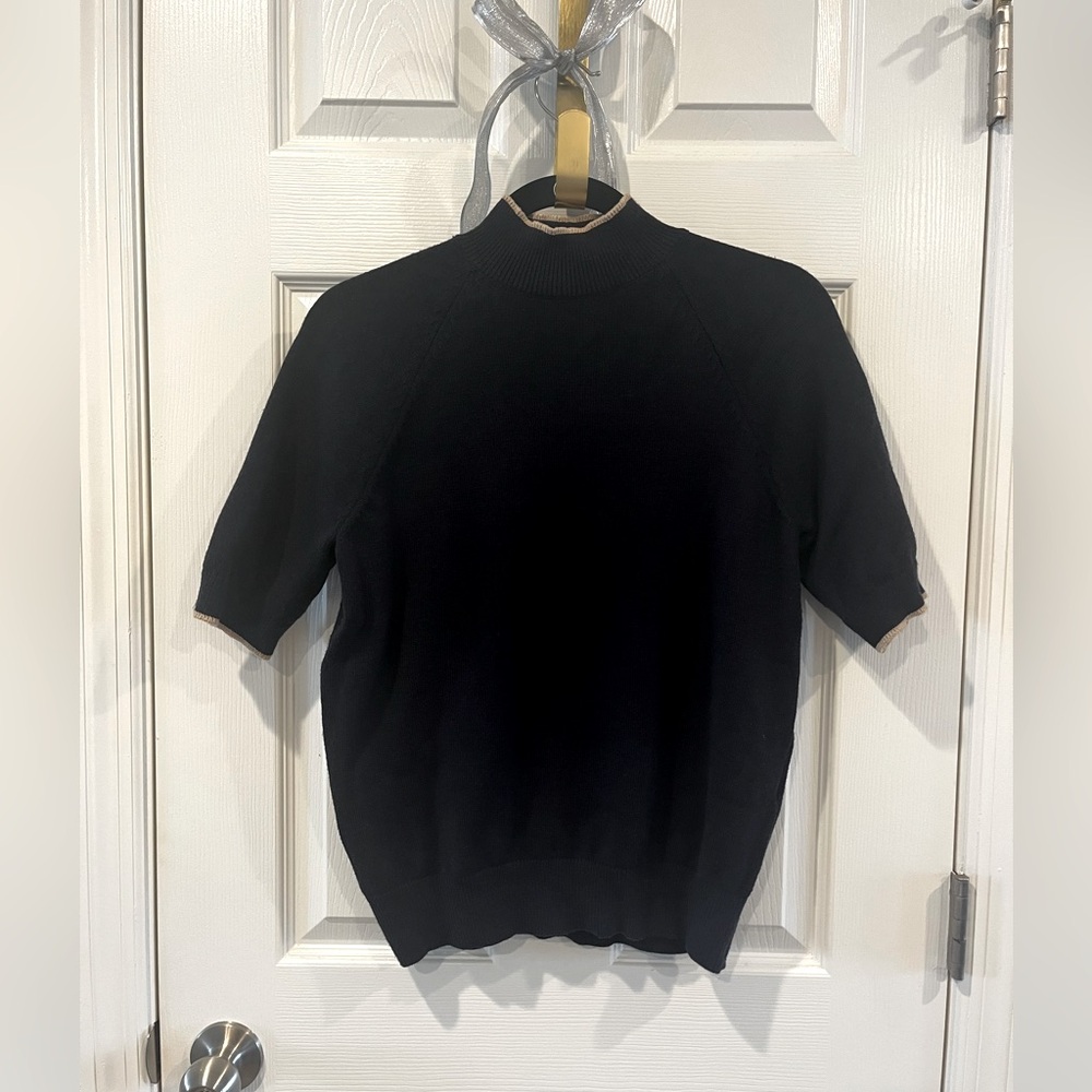 Ann Taylor Navy Short Sleeve Knit